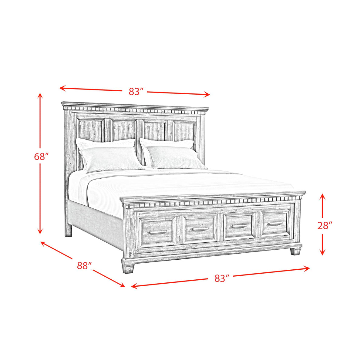 McCoy King Storage Bed in Charcoal