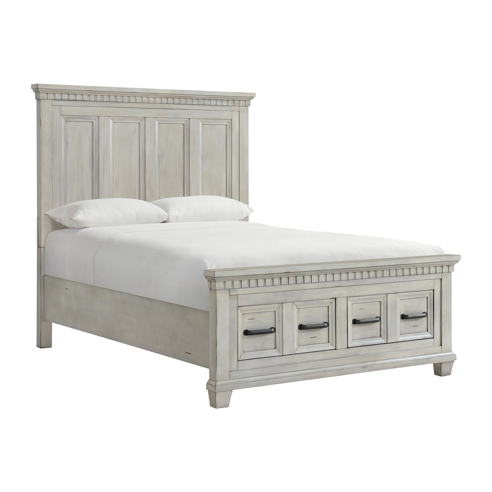 McCoy Queen Storage Bed in Antique White - Tampa Furniture Outlet
