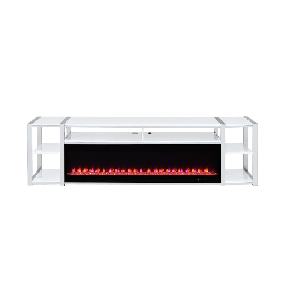 Midway 80" TV Console with Firelight in White