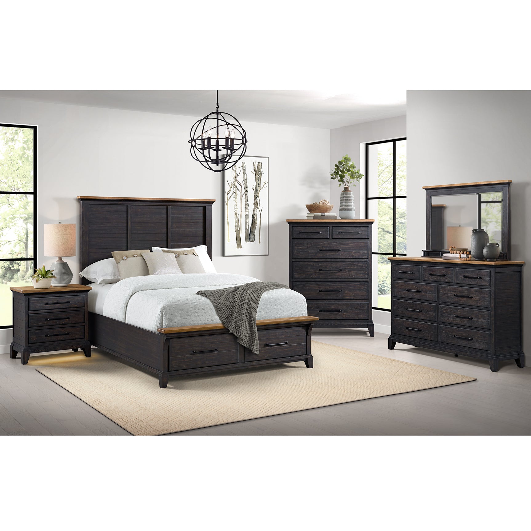 Montrose Queen Storage Bed in Espresso & Brown – SKU B-16670-5-QSB | Elements