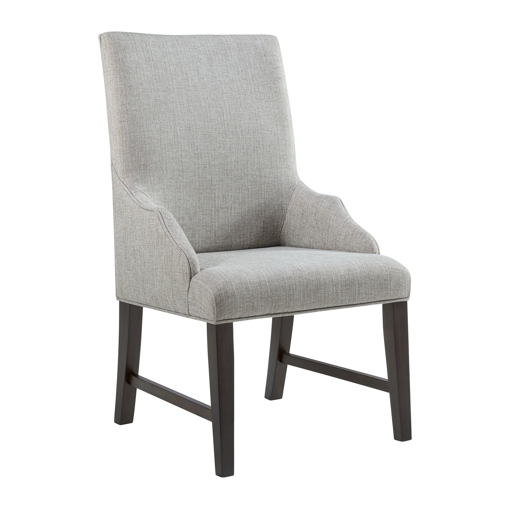 Montrose Dining Host Chair with Light Grey Fabric in Espresso (2 Per Carton) - Tampa Furniture Outlet
