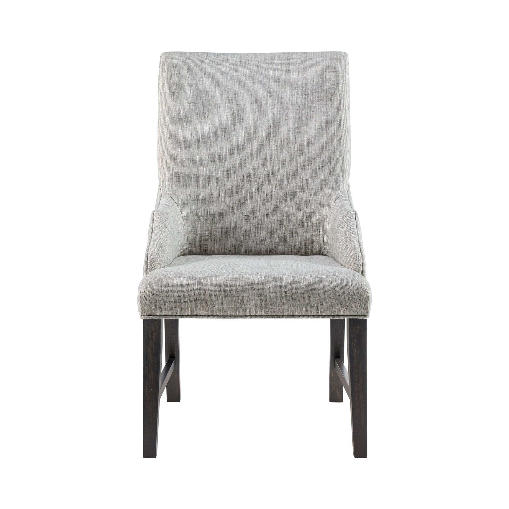 Montrose Dining Host Chair with Light Grey Fabric in Espresso (2 Per Carton)