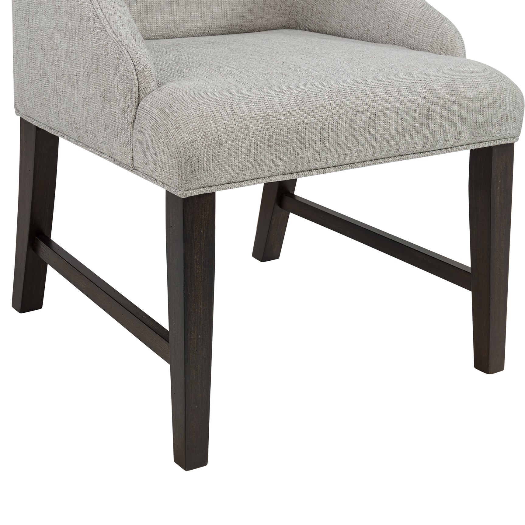 Montrose Dining Host Chair with Light Grey Fabric in Espresso (2 Per Carton) - Tampa Furniture Outlet