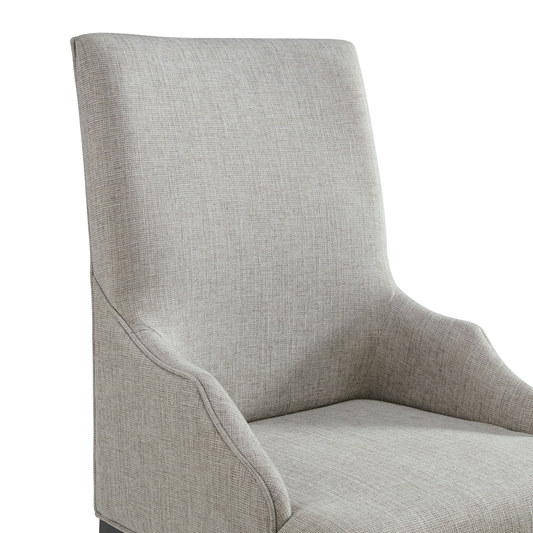 Montrose Dining Host Chair with Light Grey Fabric in Espresso (2 Per Carton) - Tampa Furniture Outlet