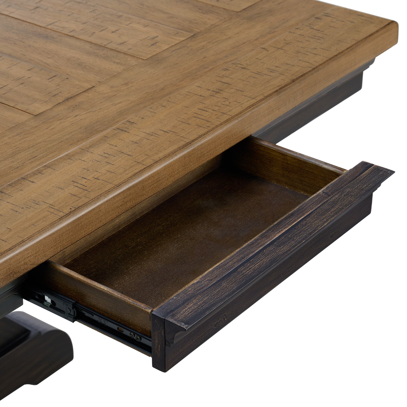 Montrose Dining Table with 20" Leaf in Espresso and Brown - Tampa Furniture Outlet