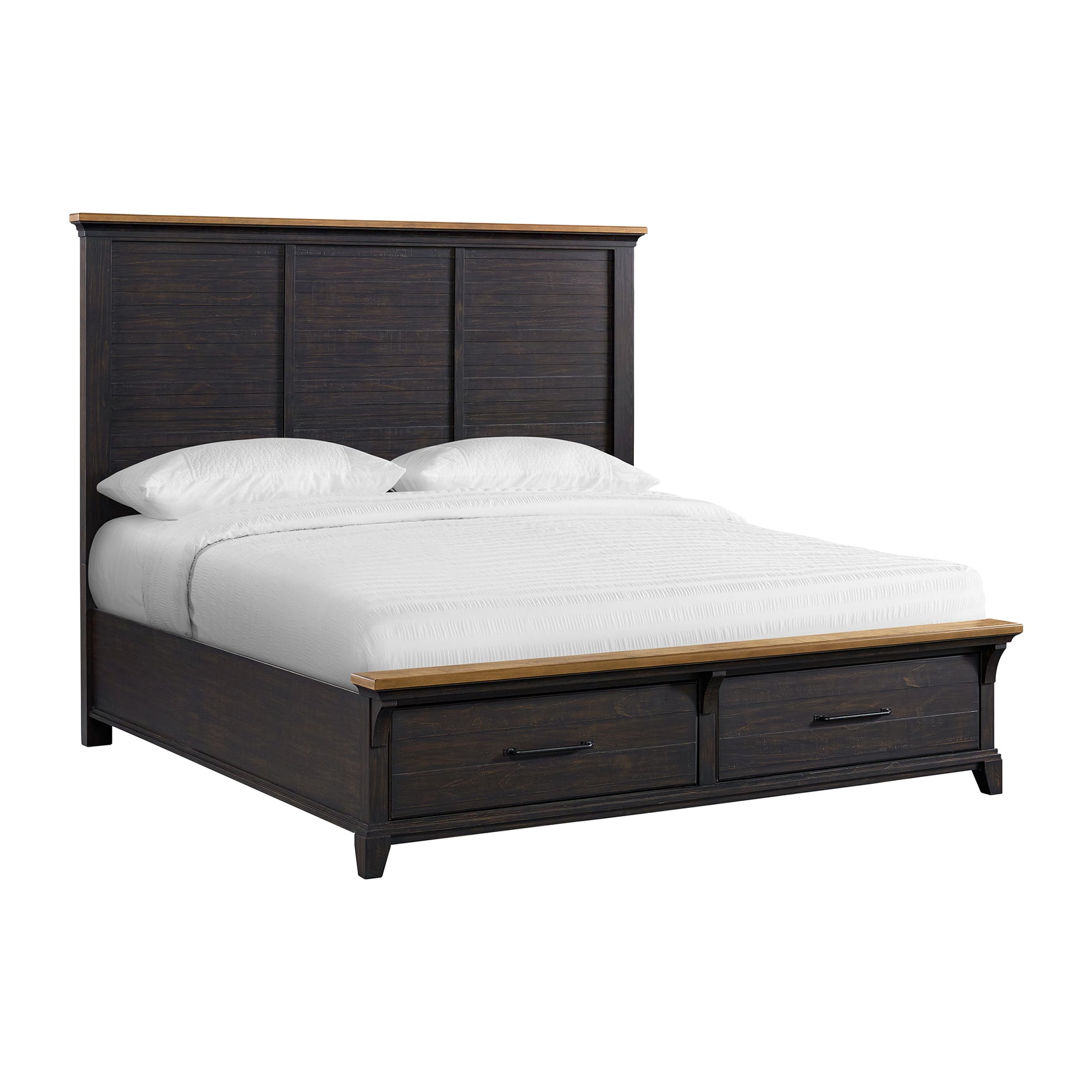 Montrose King Storage Bed in Espresso & Brown - Tampa Furniture Outlet