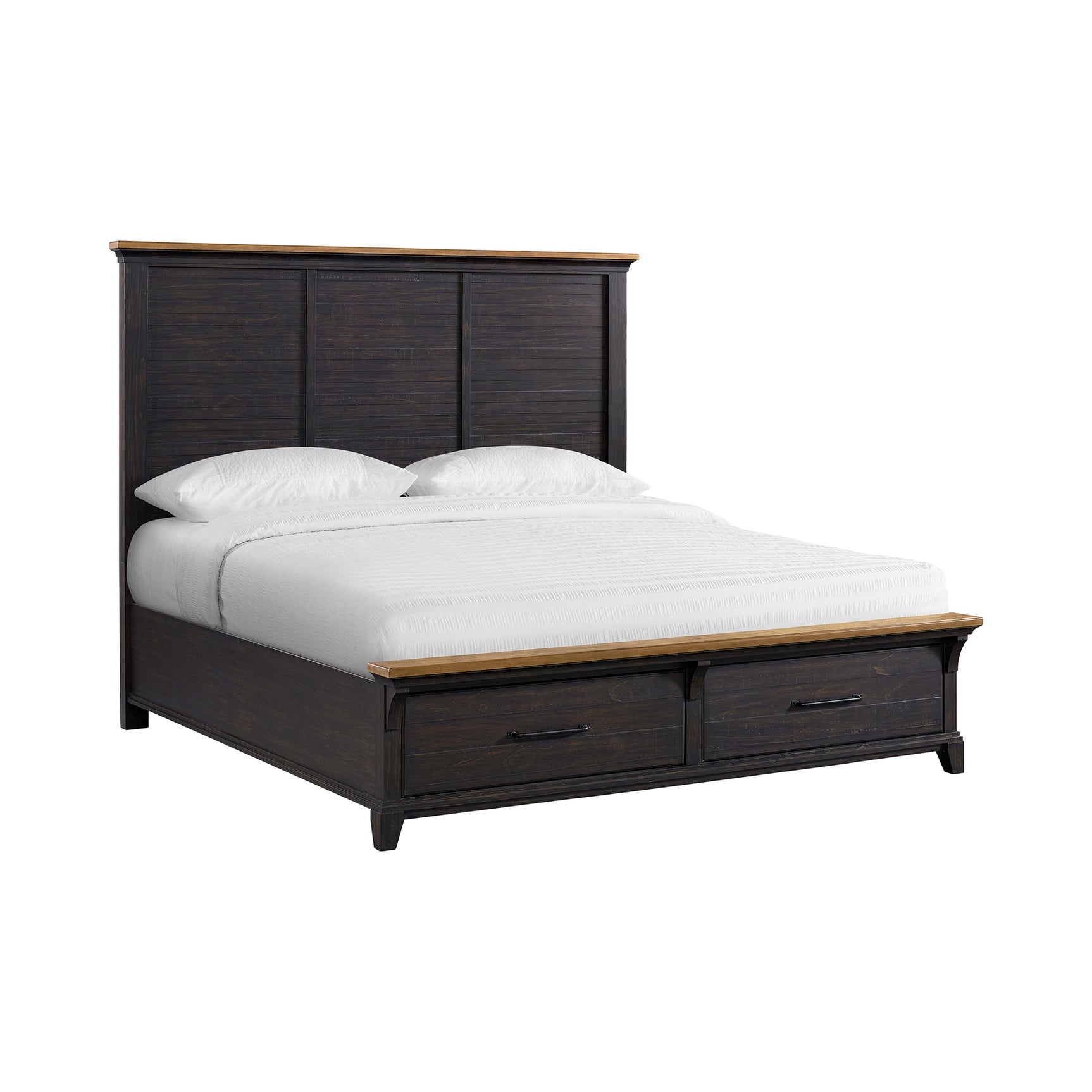 Montrose King Storage Bed in Espresso & Brown
