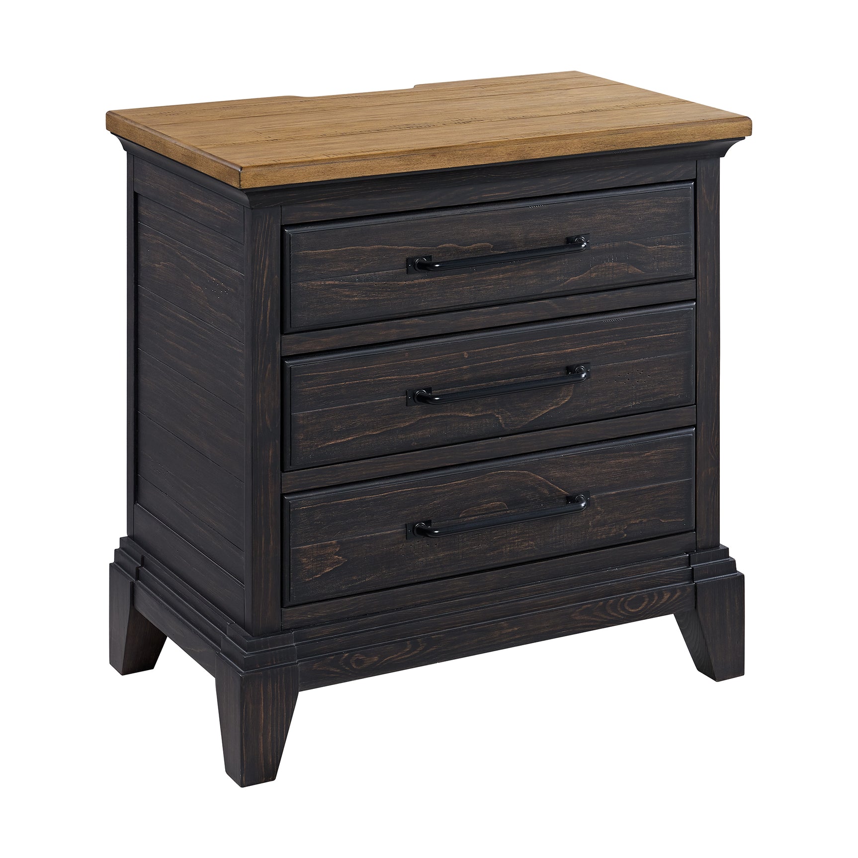 Montrose Nightstand with Charger & Sensor Light in Espresso & Brown - Tampa Furniture Outlet