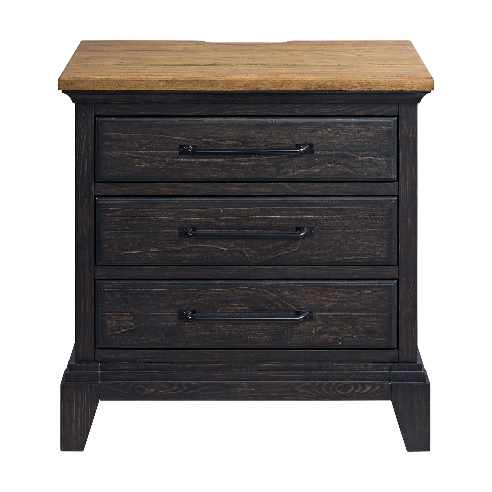 Montrose Nightstand with Charger & Sensor Light in Espresso & Brown - Tampa Furniture Outlet