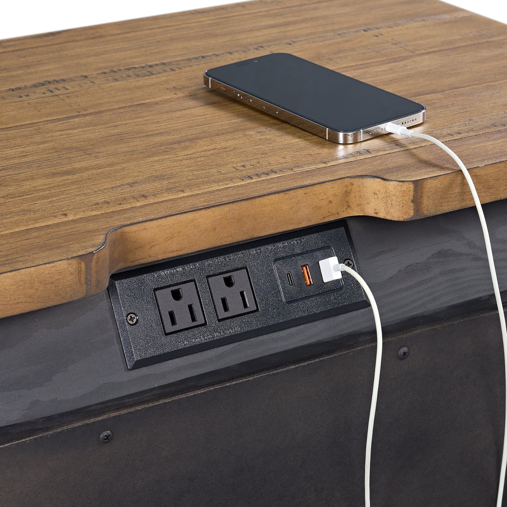 Montrose Nightstand with Charger & Sensor Light in Espresso & Brown - Tampa Furniture Outlet
