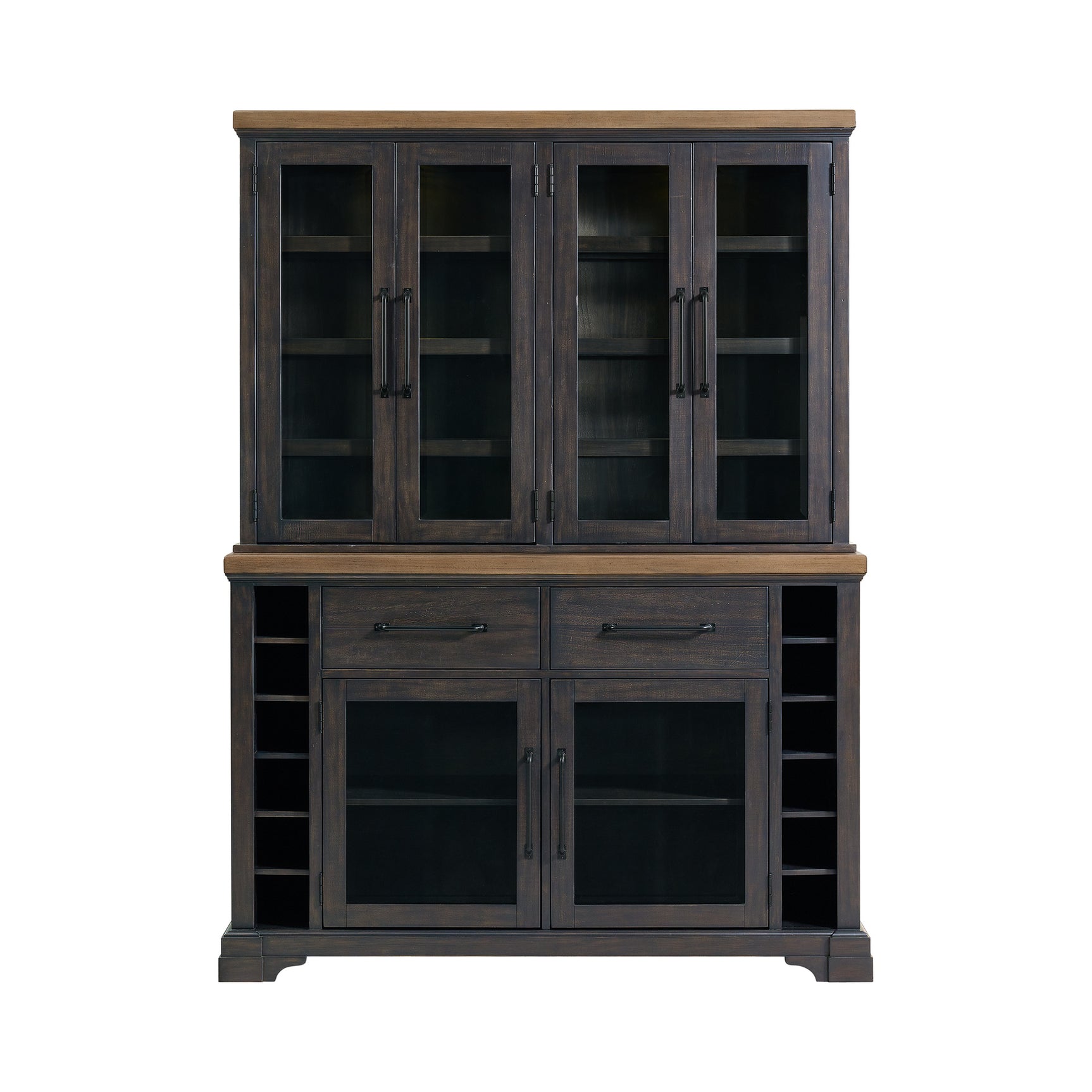 Montrose Server and Hutch with LED Light in Espresso and Brown