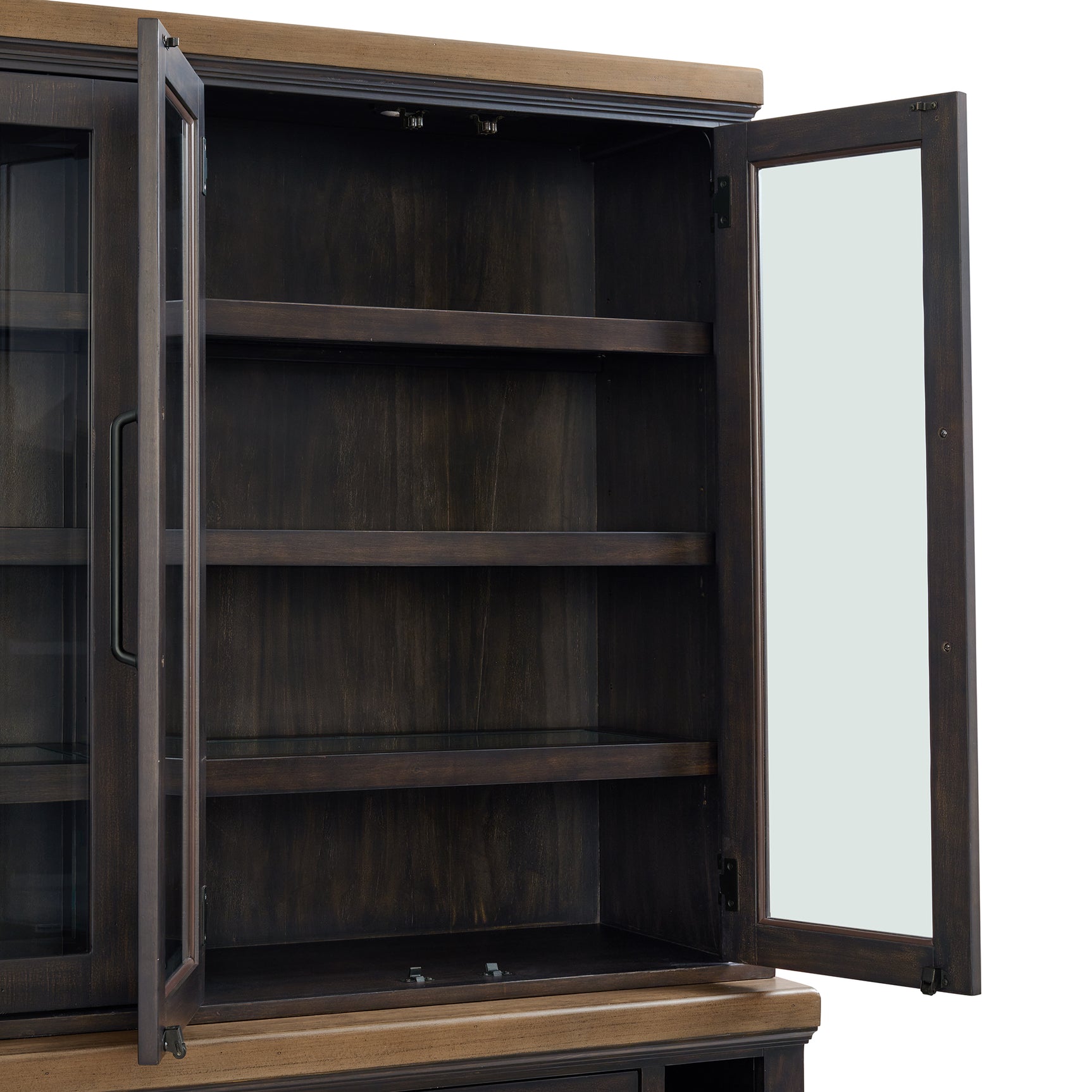 Montrose Server and Hutch with LED Light in Espresso and Brown