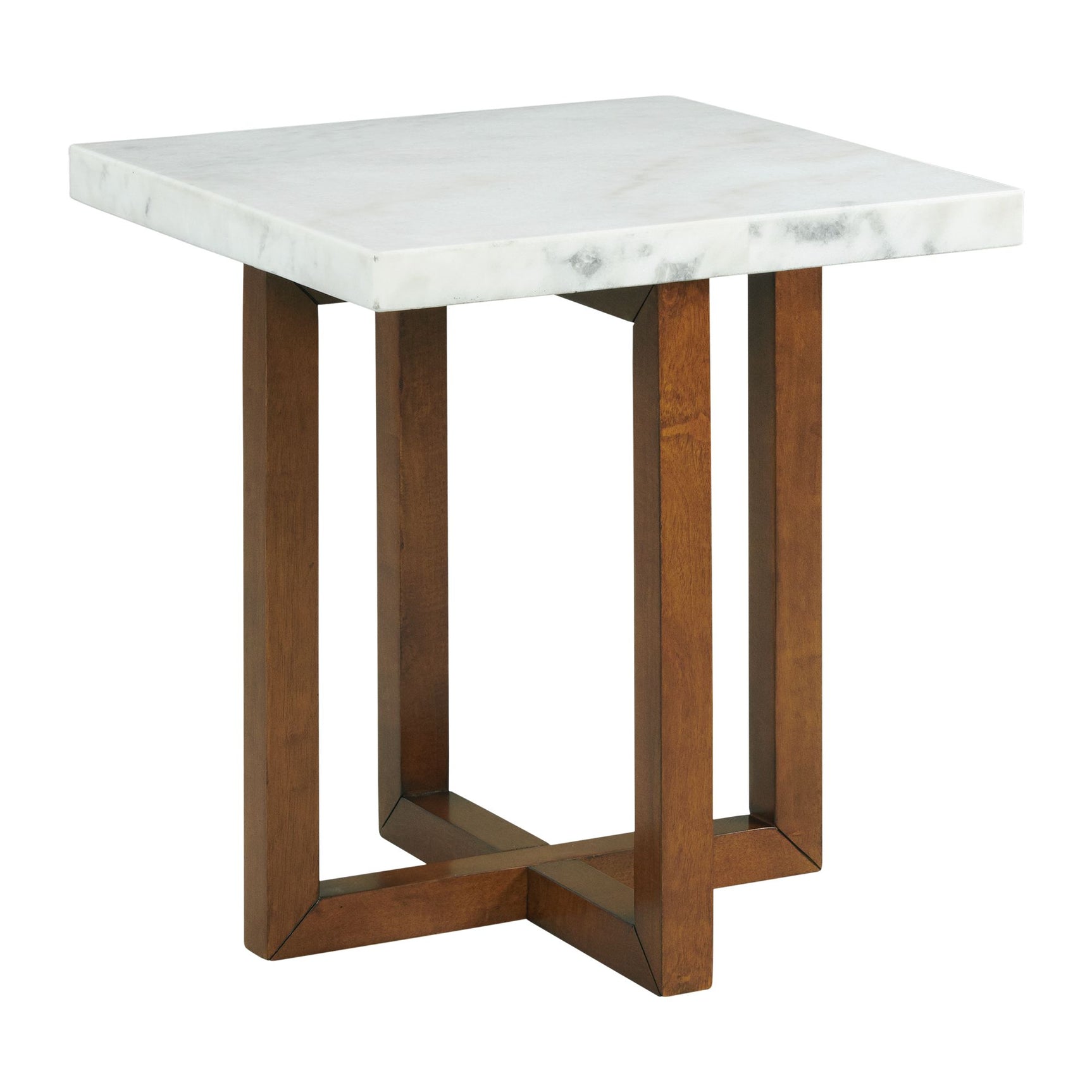 Morris End Table in Espresso W/White Marble Top (3A Packing) - Tampa Furniture Outlet