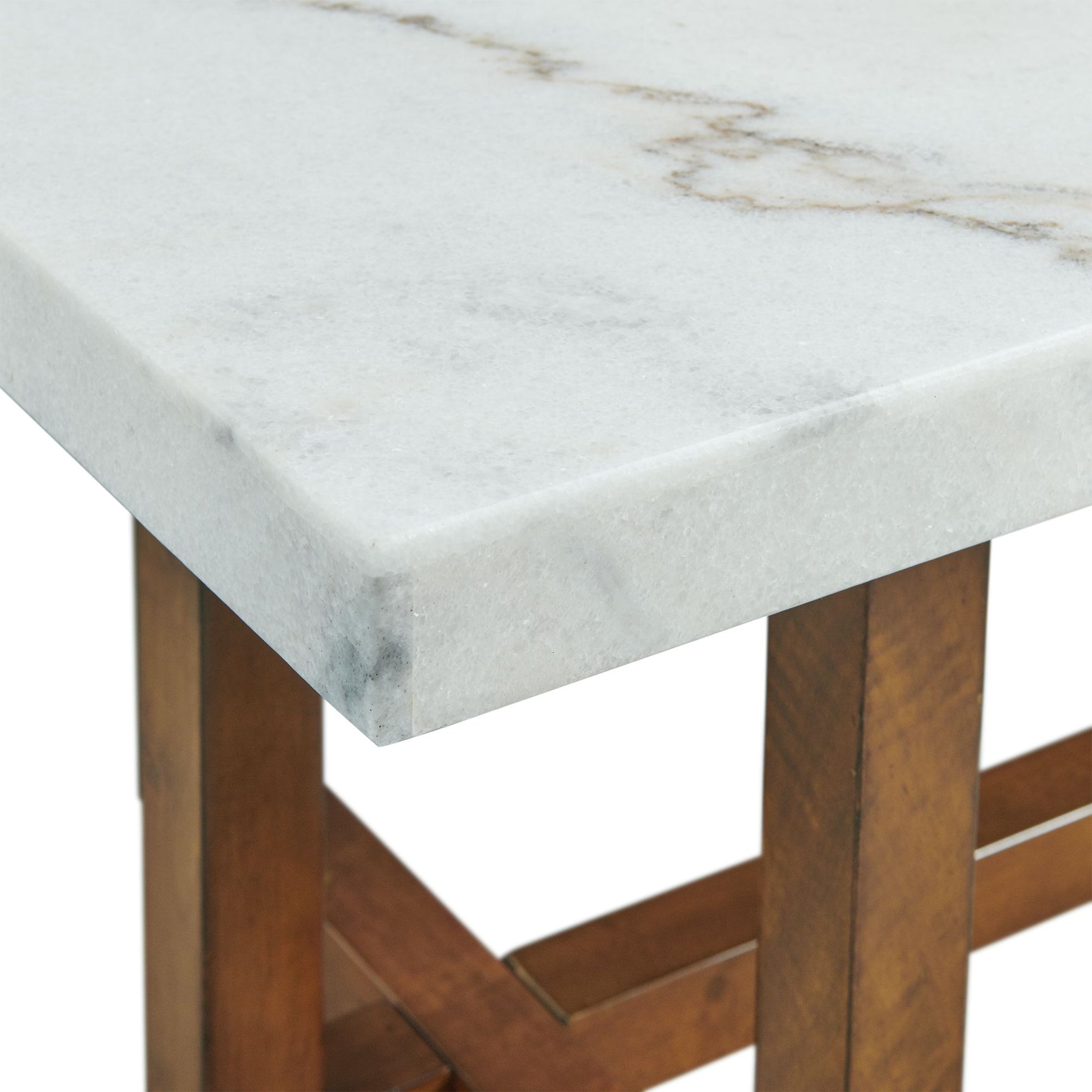 Morris Coffee Table in Espresso W/White Marble Top (3A Packing) - Tampa Furniture Outlet