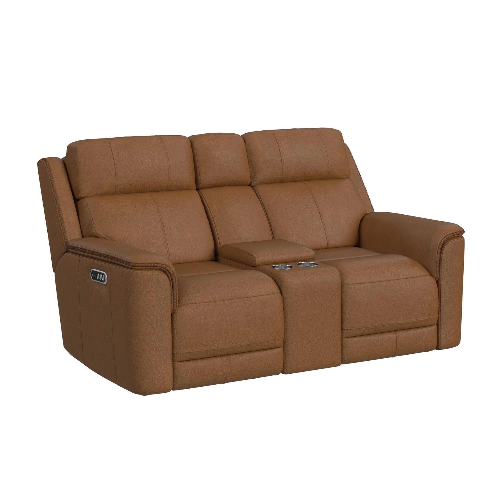 Mustang P3 Loveseat with Console in Aline Butternut - Tampa Furniture Outlet