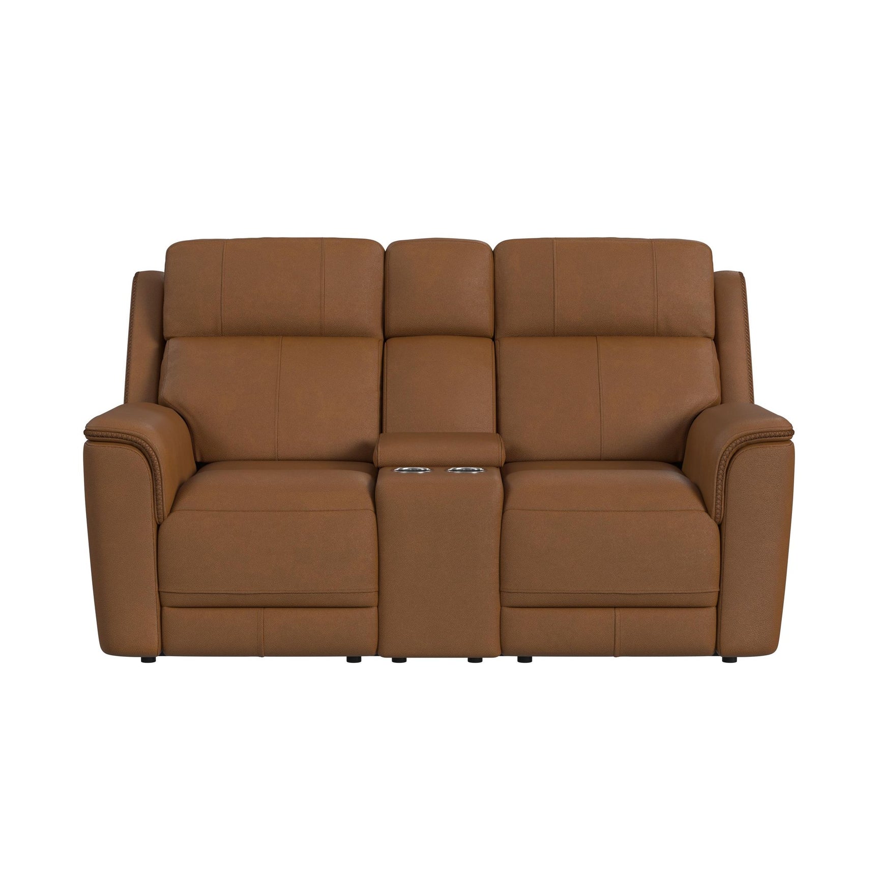Mustang P3 Loveseat with Console in Aline Butternut - Tampa Furniture Outlet