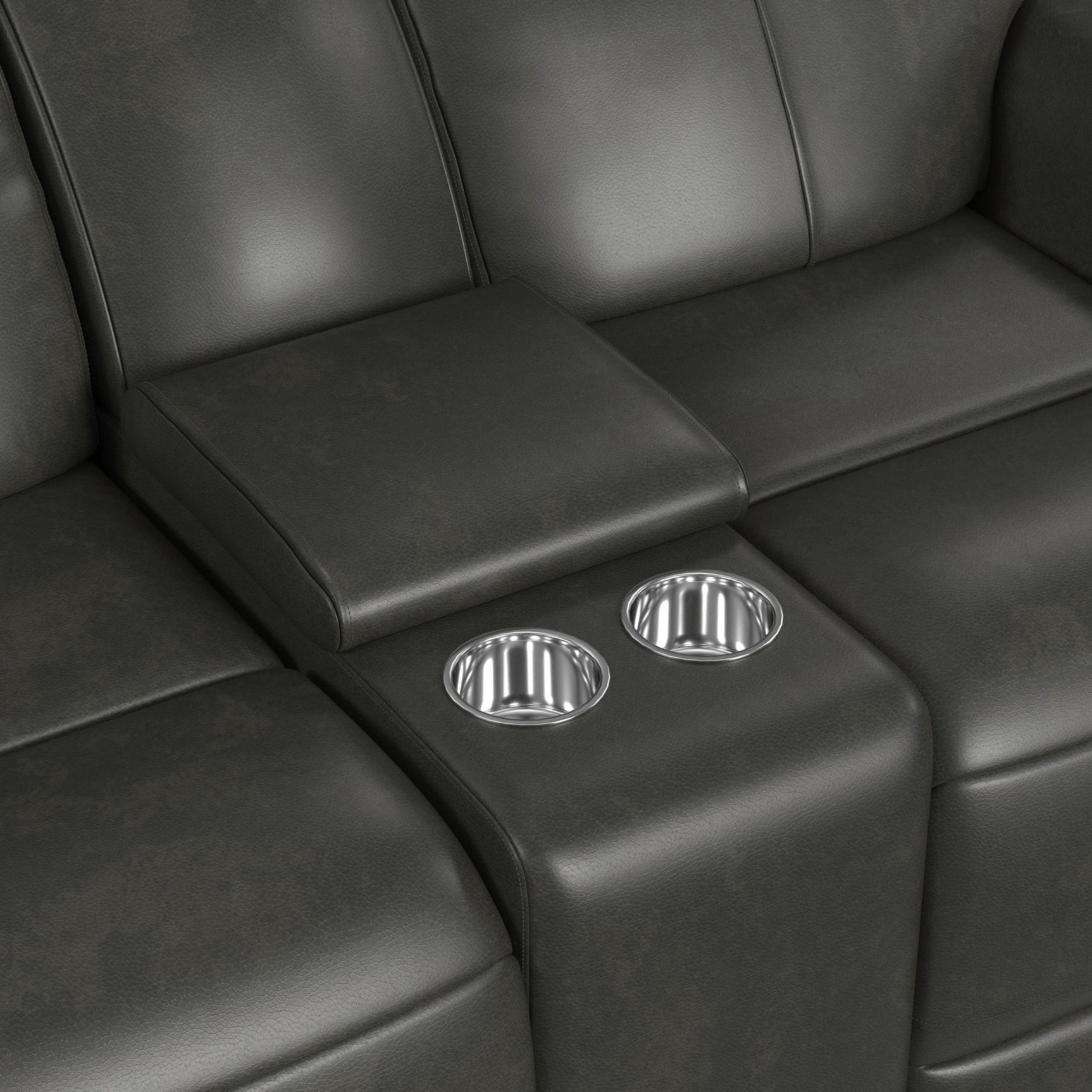 Mustang P3 Loveseat with Console in Aline Anthracite - Tampa Furniture Outlet