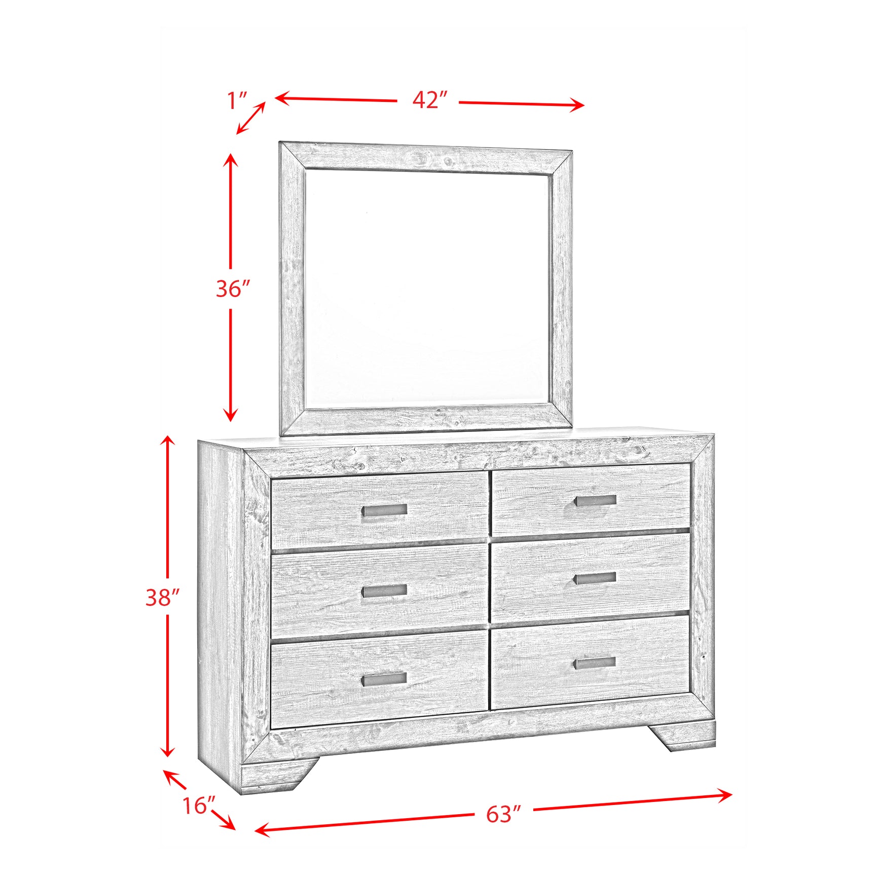 Nathan Dresser & Mirror Set - Tampa Furniture Outlet