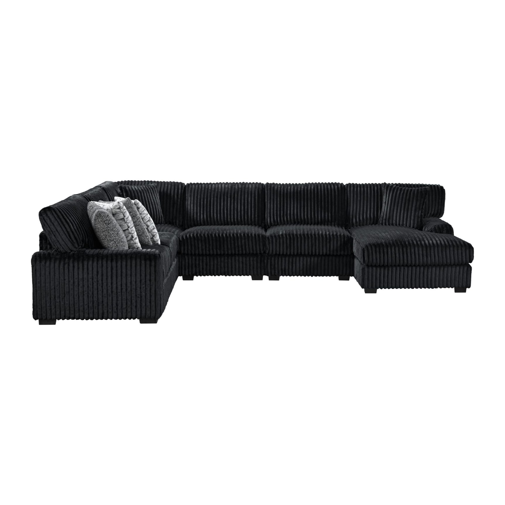 Nightfall Wedge in Grand Cord Black with 1 Pillow 20" - Tampa Furniture Outlet