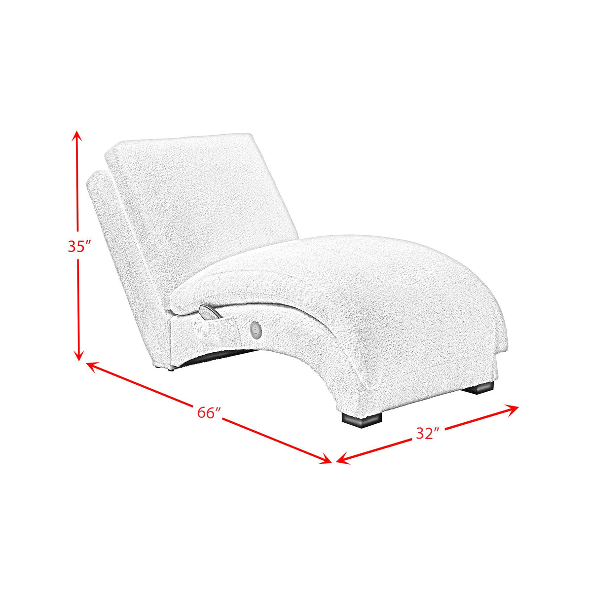 Nori Chaise with Heat Massage, USBC, LED in Glam Fog