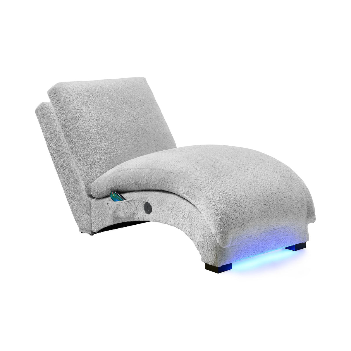 Nori Chaise with Heat Massage, USBC, LED in Glam Fog