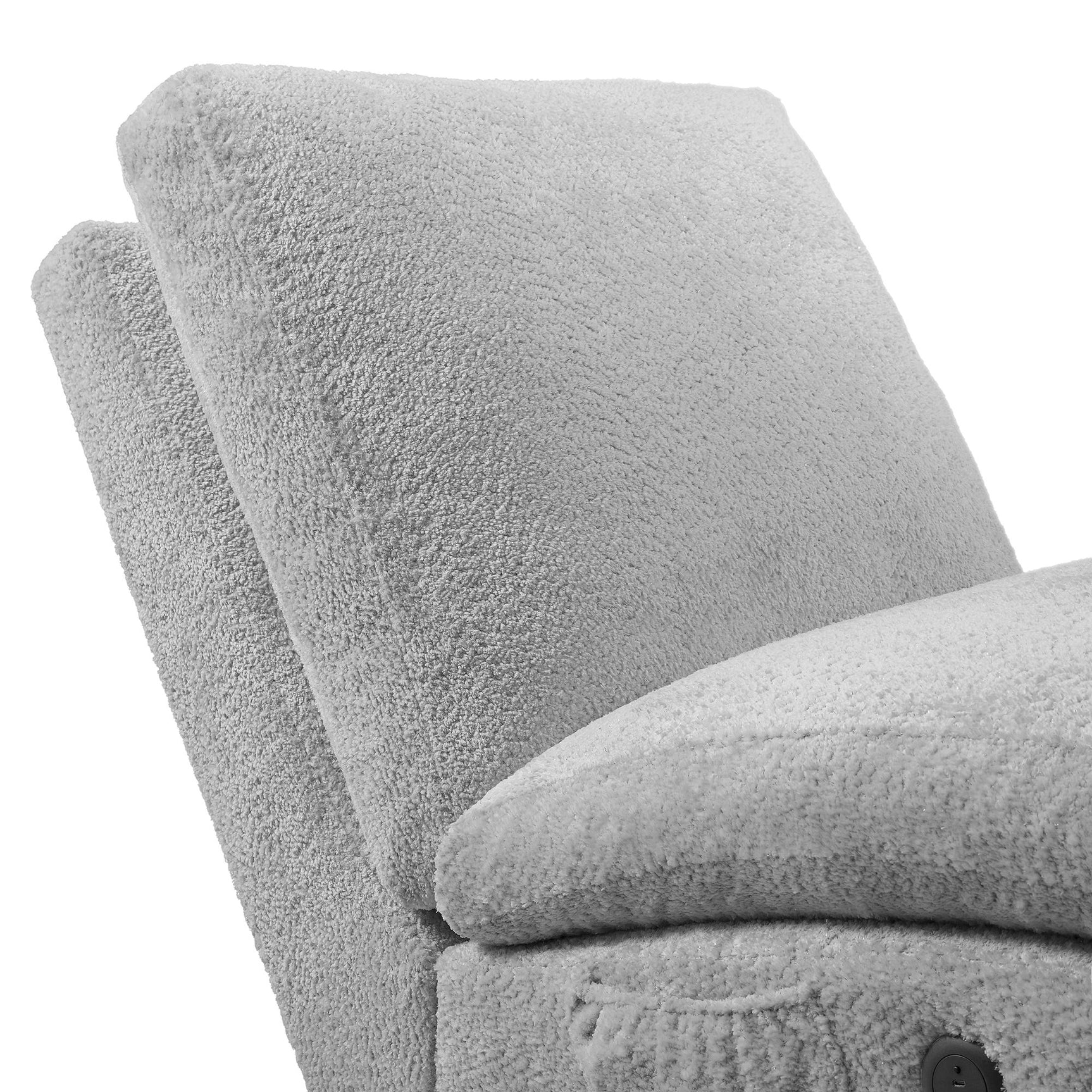 Nori Chaise with Heat Massage, USBC, LED in Glam Fog - Tampa Furniture Outlet
