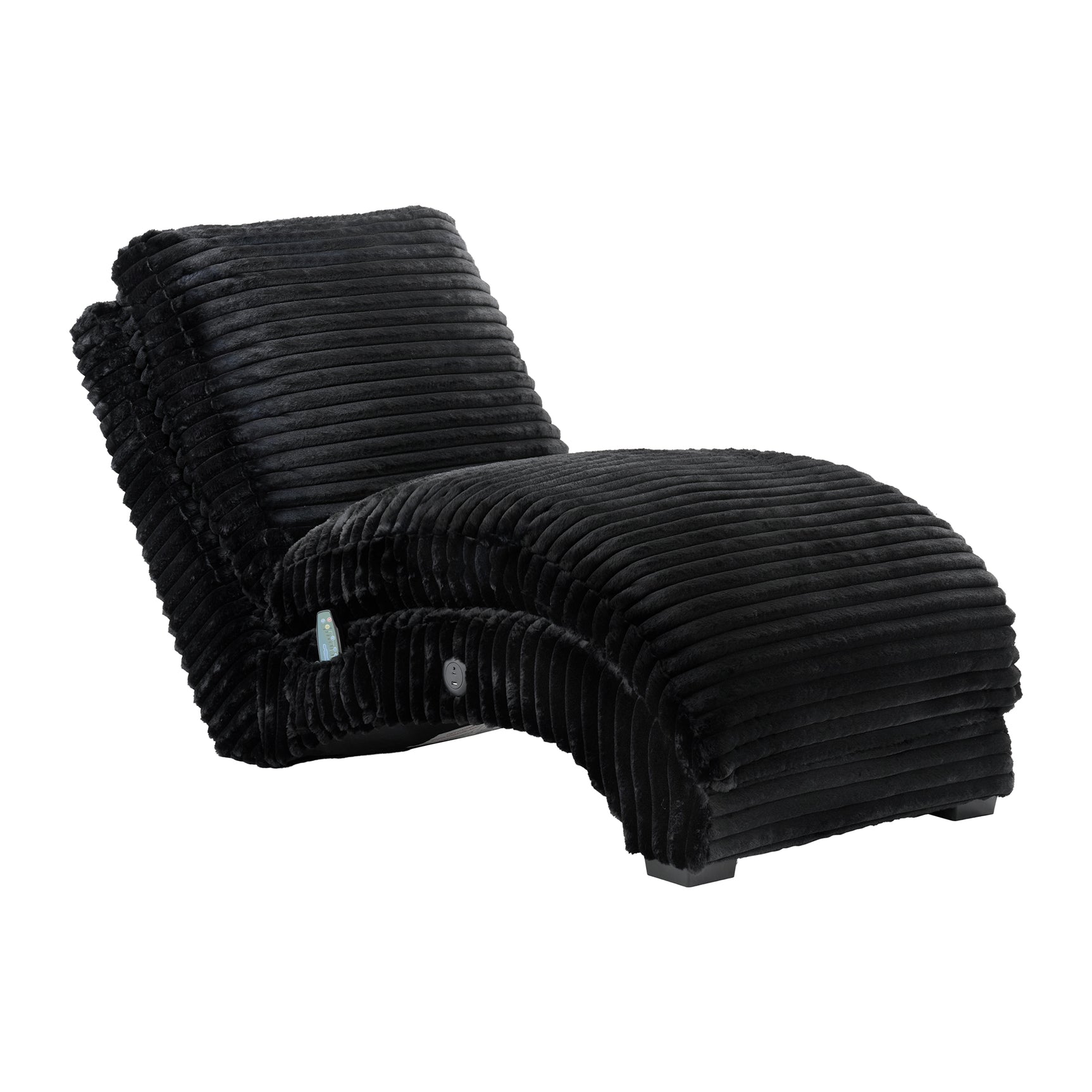 Nori Chaise with Heat Massage, USBC, LED in Masis Black - Tampa Furniture Outlet