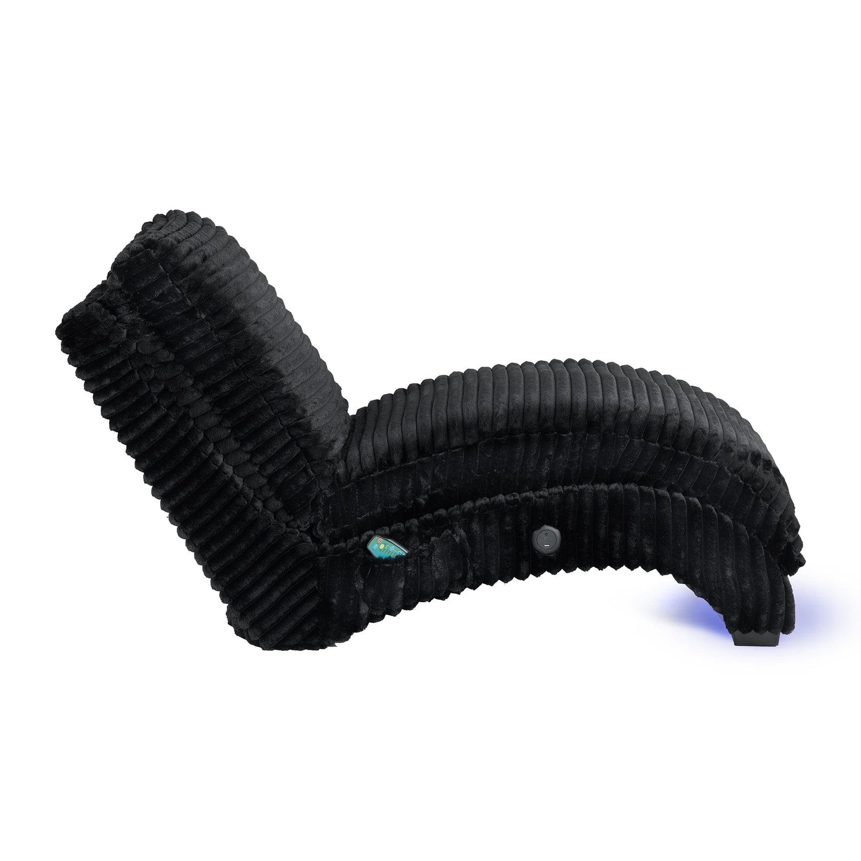 Nori Chaise with Heat Massage, USBC, LED in Masis Black - Tampa Furniture Outlet