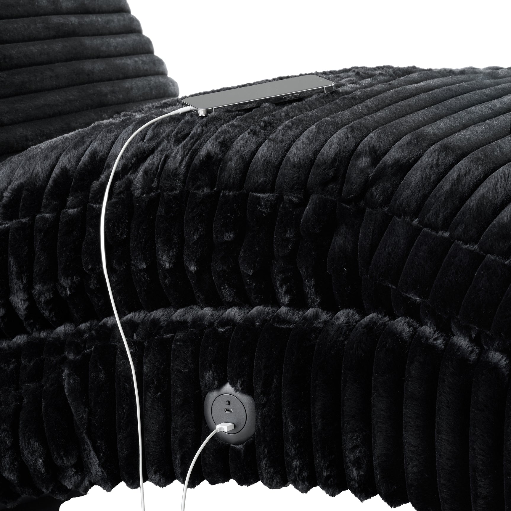 Nori Chaise with Heat Massage, USBC, LED in Masis Black