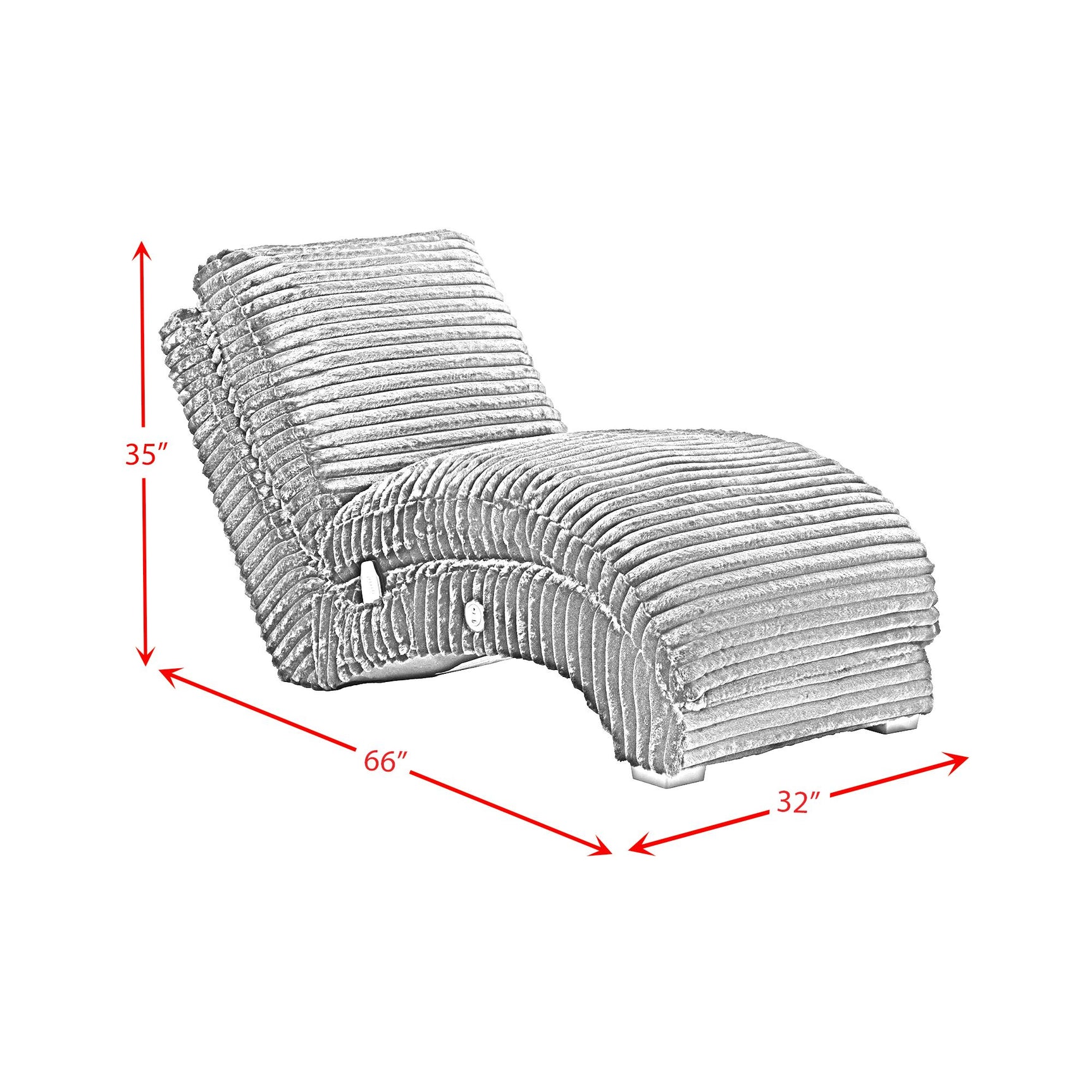 Nori Chaise with Heat Massage, USBC, LED in Masis Black
