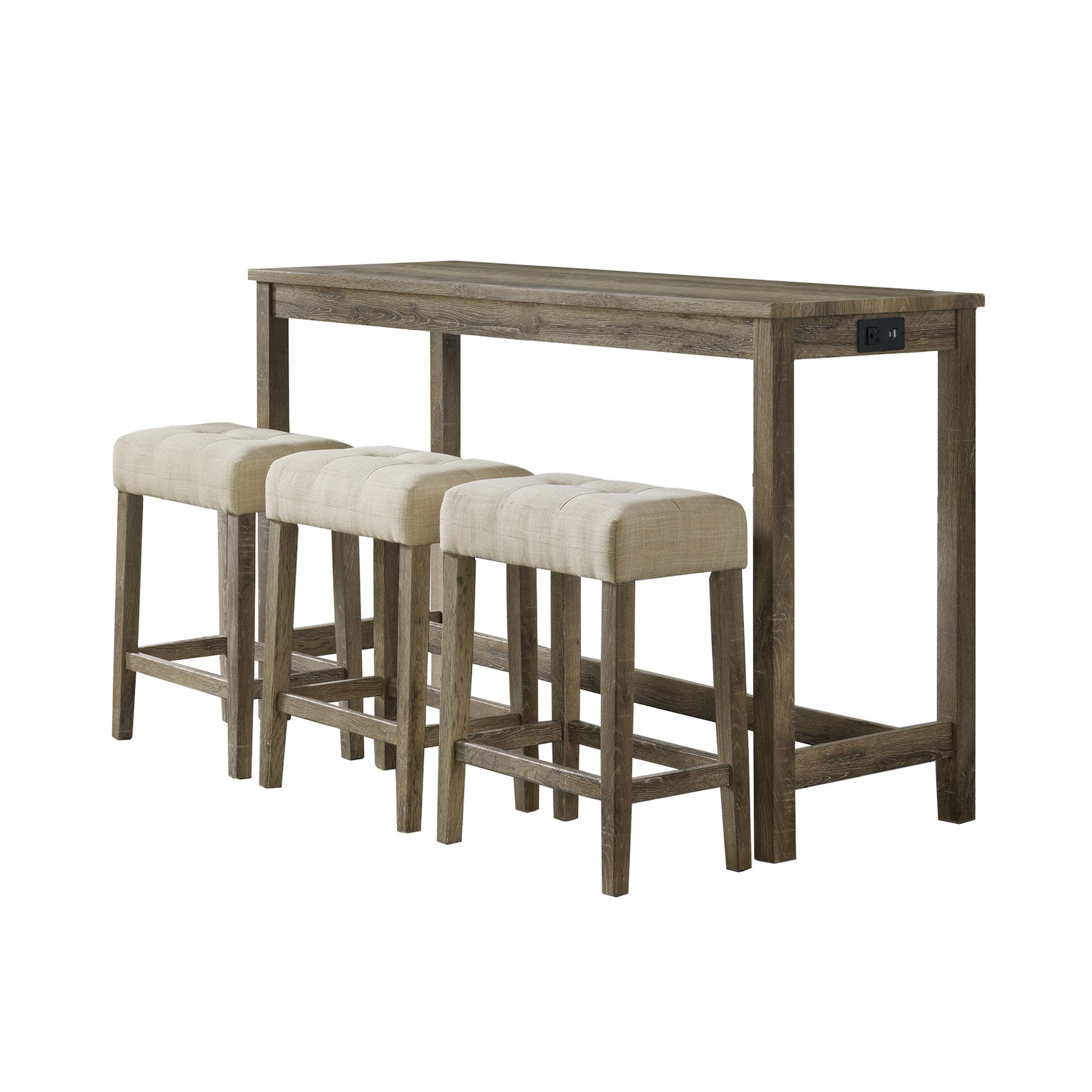 Oak Lawn Bar Table Single Pack (Table + Three Stools)
