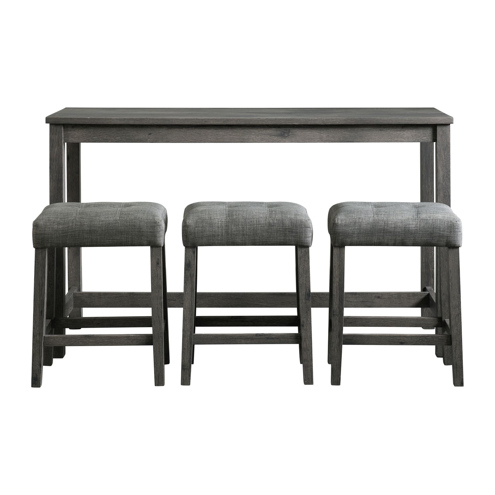 Oak Lawn Charcoal Grey Bar Table Single Pack (Table + 3 Grey Fabric Stools) - Tampa Furniture Outlet