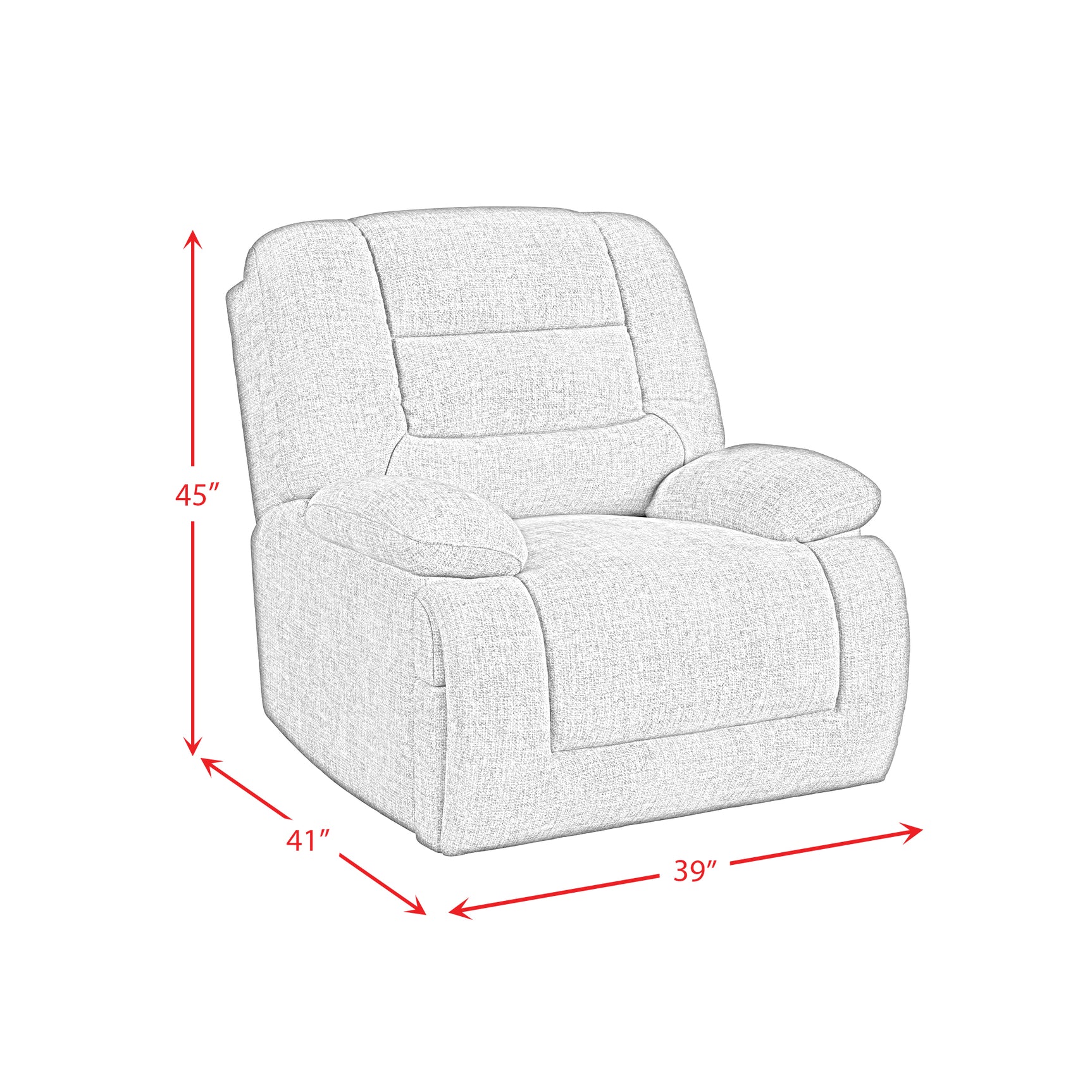 Odessa P3 Recliner W/Heat Massage, zero gravity, memory foam in Amount Grey - Tampa Furniture Outlet