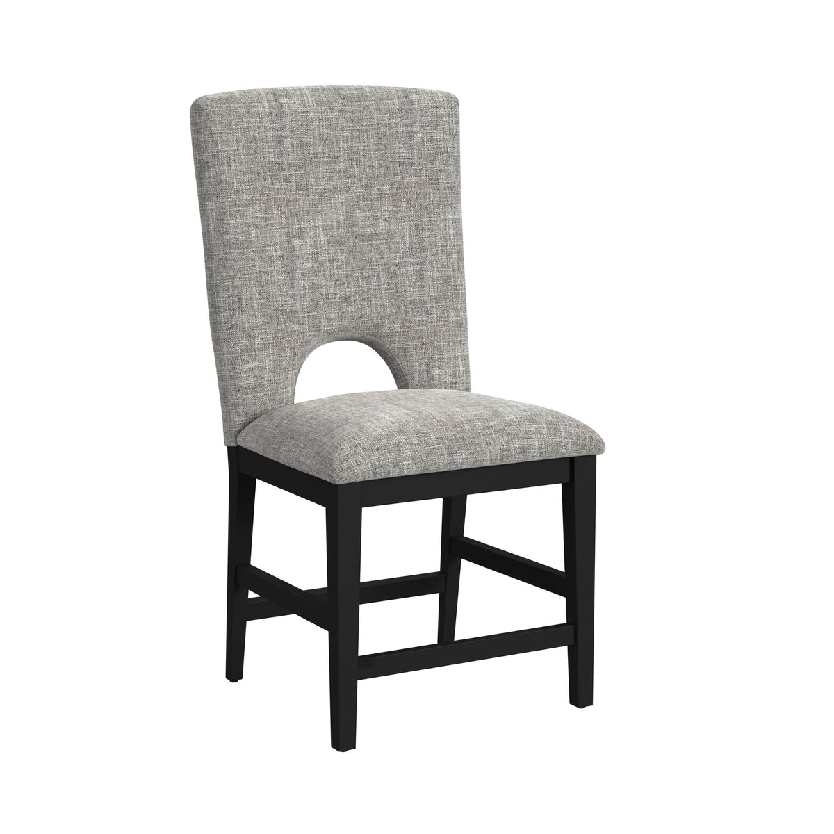Oregon Counter Side Chair with Grey Fabric in Black (2 Per Carton)