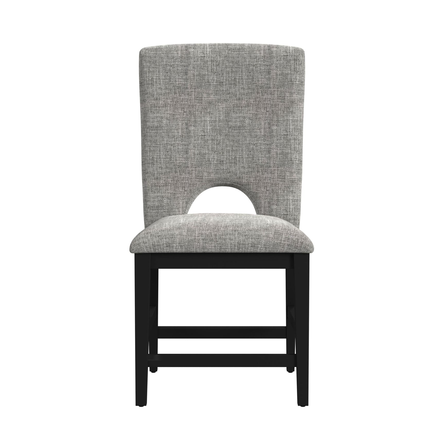 Oregon Counter Side Chair with Grey Fabric in Black (2 Per Carton) - Tampa Furniture Outlet