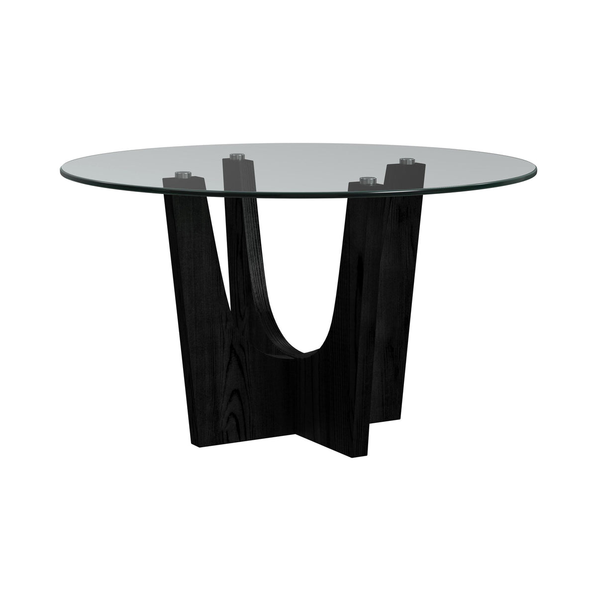 Oregon Round Counter Table with Glass Top in Black