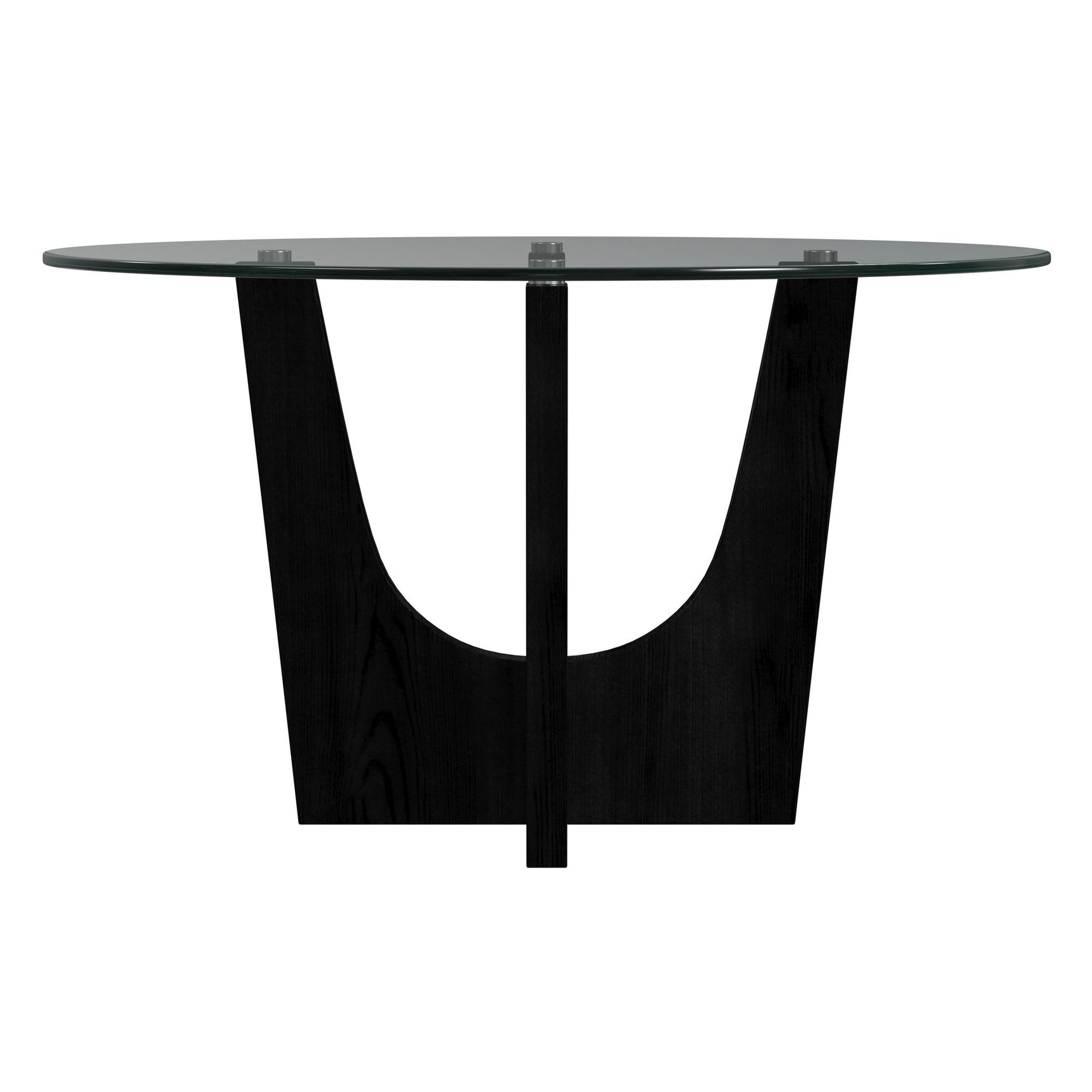 Oregon Round Counter Table with Glass Top in Black - Tampa Furniture Outlet