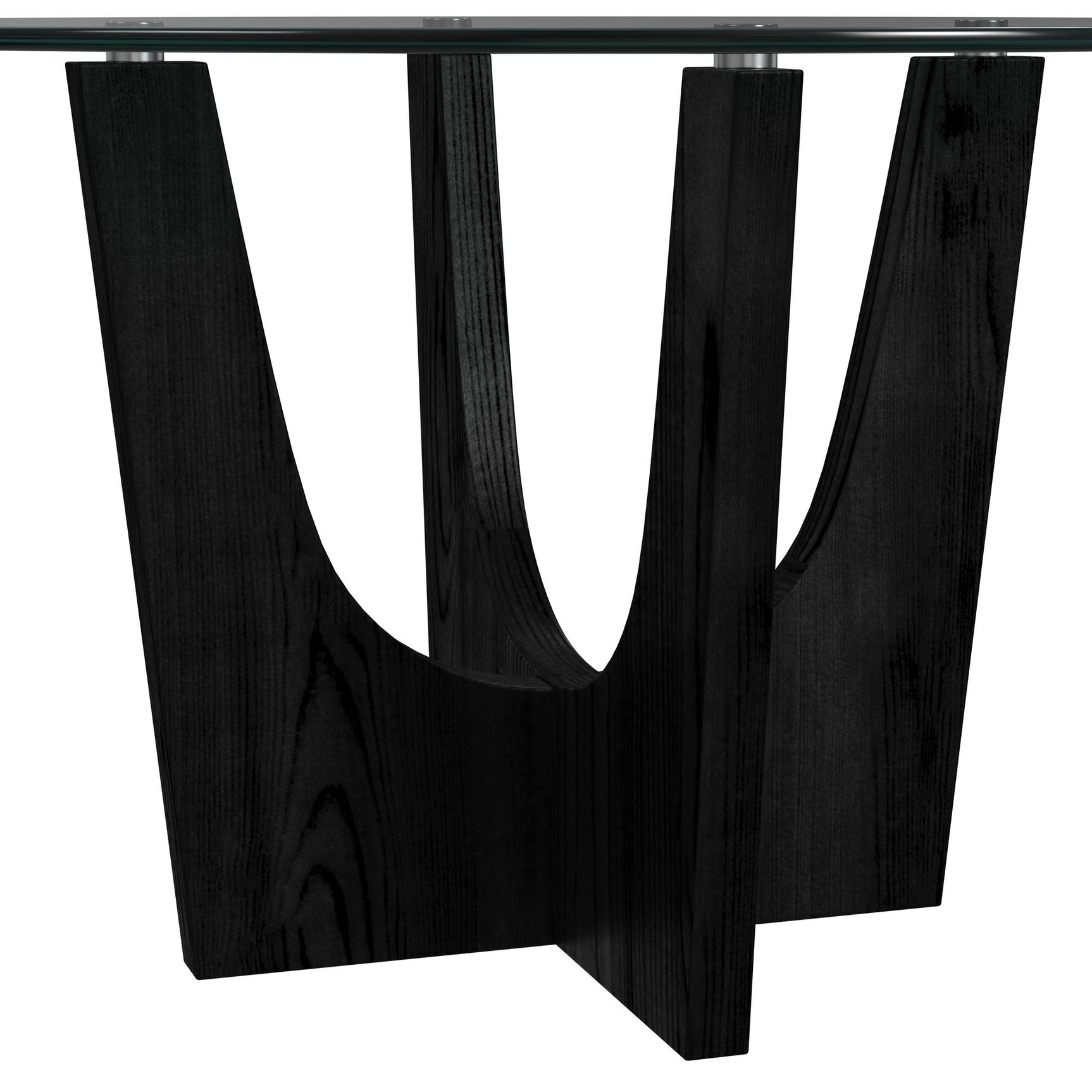Oregon Round Counter Table with Glass Top in Black - Tampa Furniture Outlet