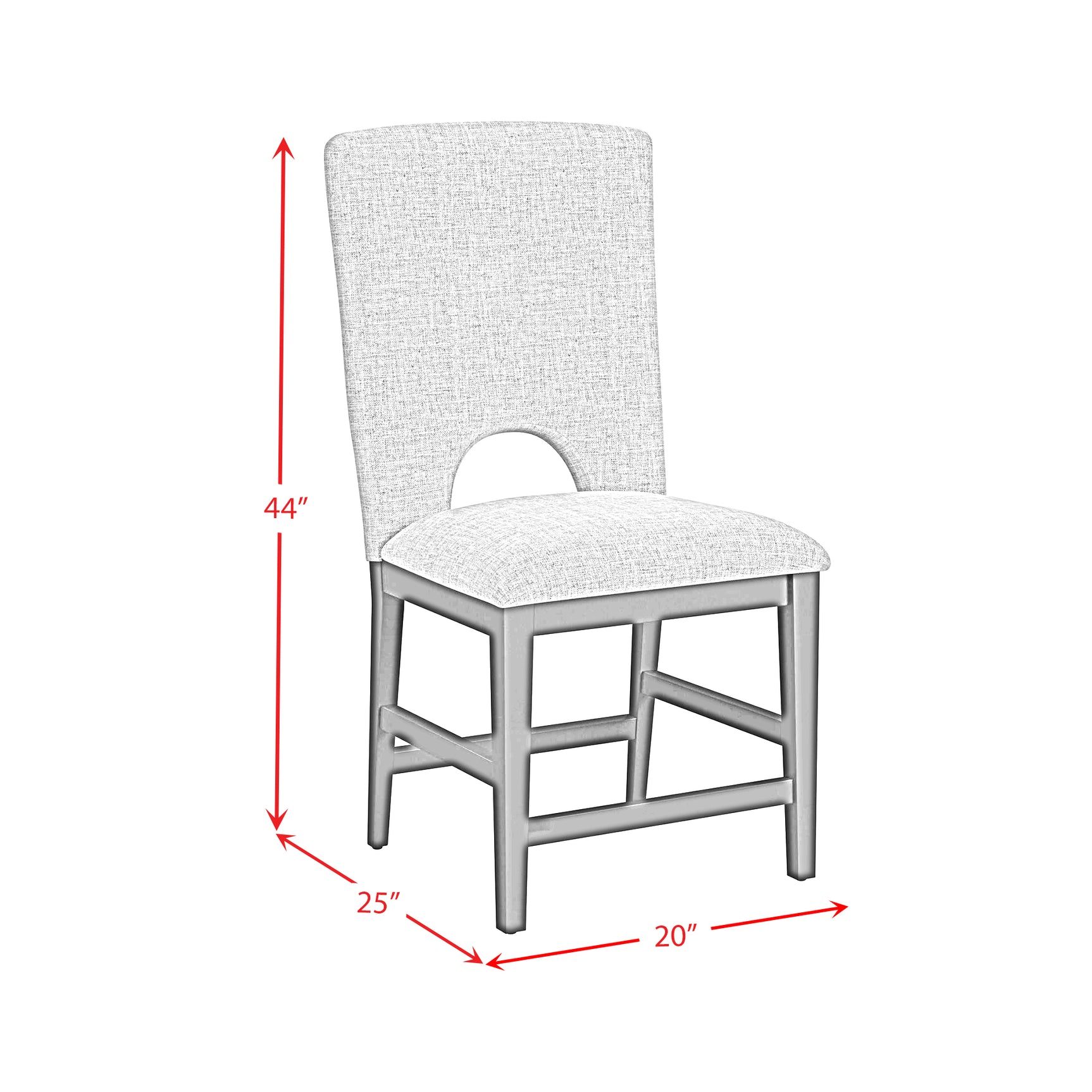 Oregon Counter Side Chair with Grey Fabric in Black (2 Per Carton) - Tampa Furniture Outlet