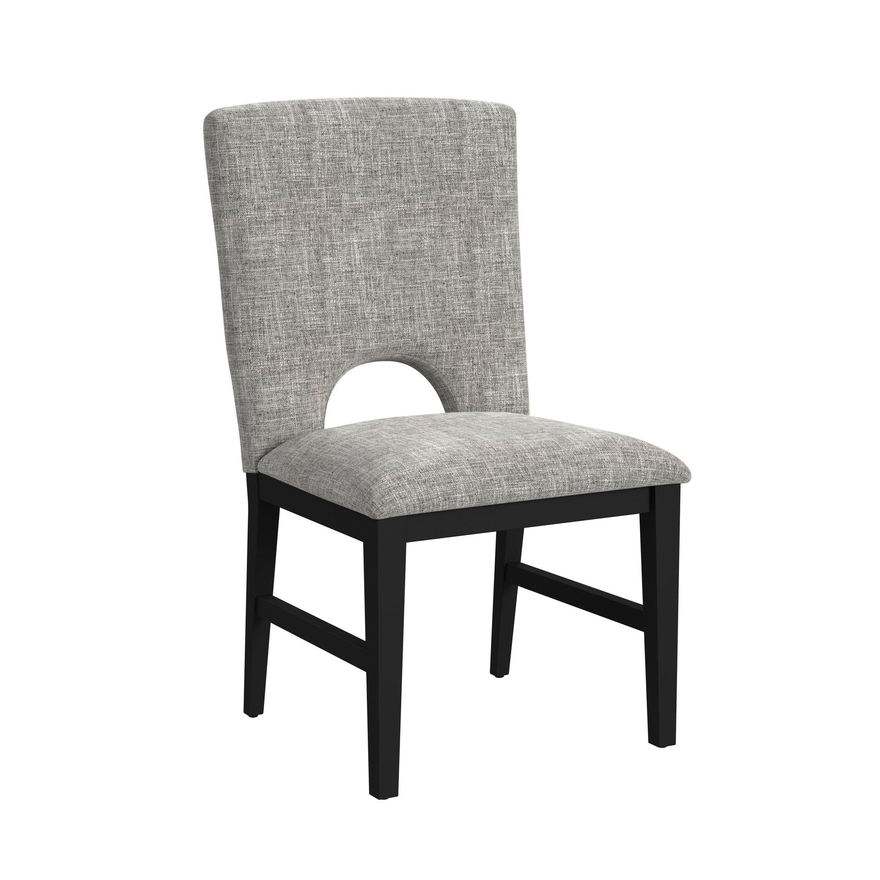 Oregon Dining Side Chair with Grey Fabric in Black (2 Per Carton)