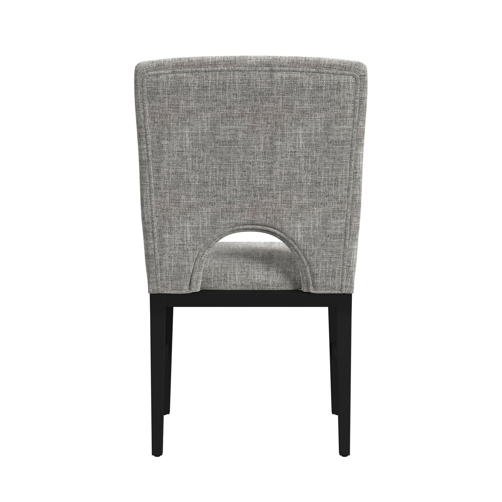 Oregon Dining Side Chair with Grey Fabric in Black (2 Per Carton)