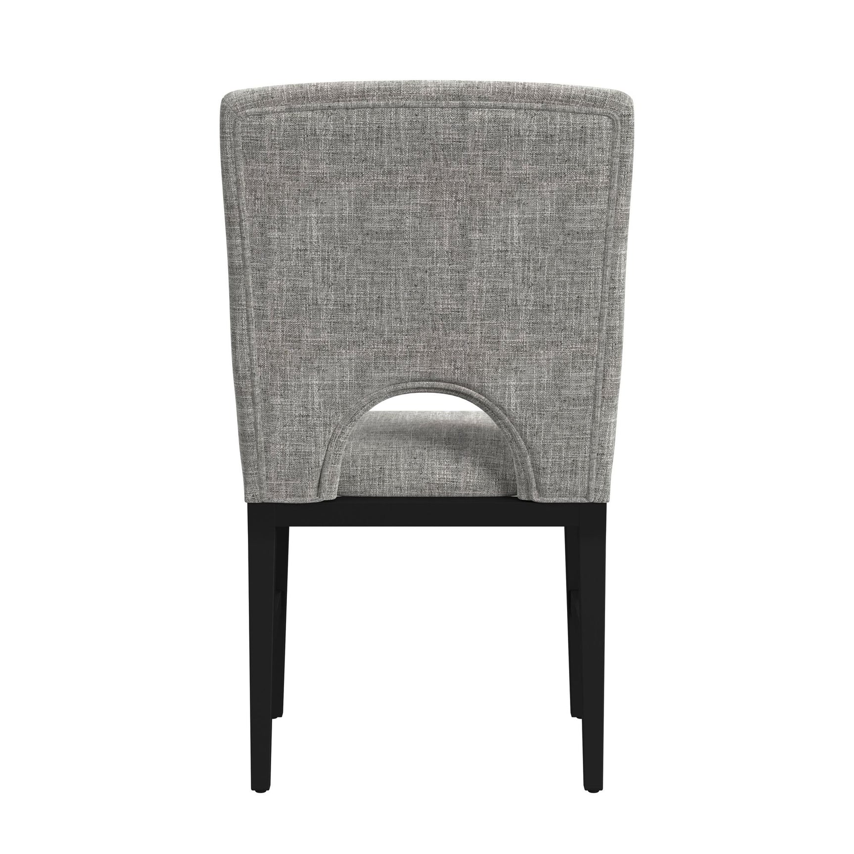 Oregon Dining Side Chair with Grey Fabric in Black (2 Per Carton) - Tampa Furniture Outlet