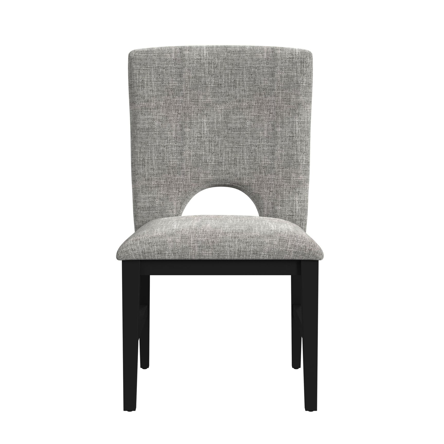 Oregon Dining Side Chair with Grey Fabric in Black (2 Per Carton) - Tampa Furniture Outlet