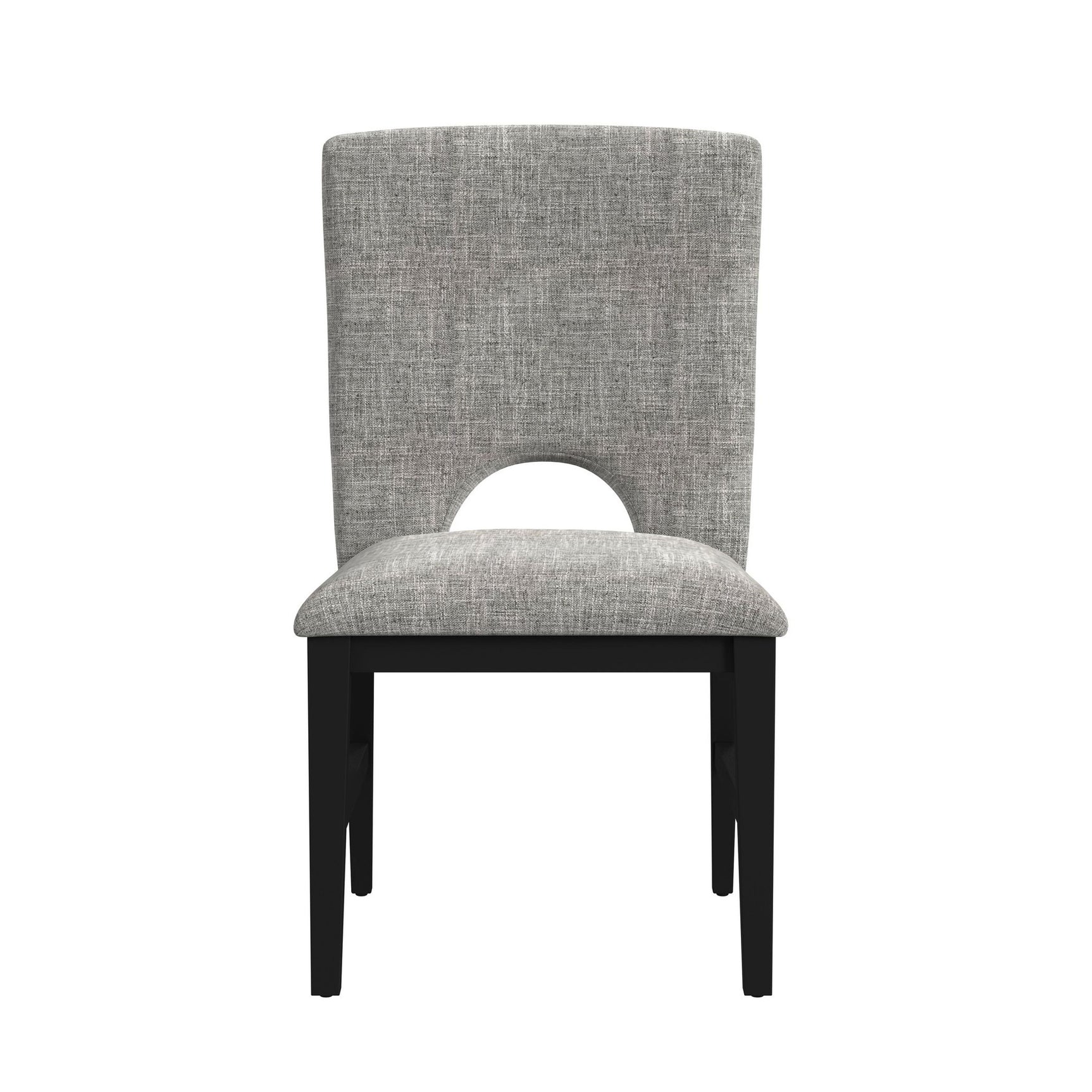 Oregon Dining Side Chair with Grey Fabric in Black (2 Per Carton)