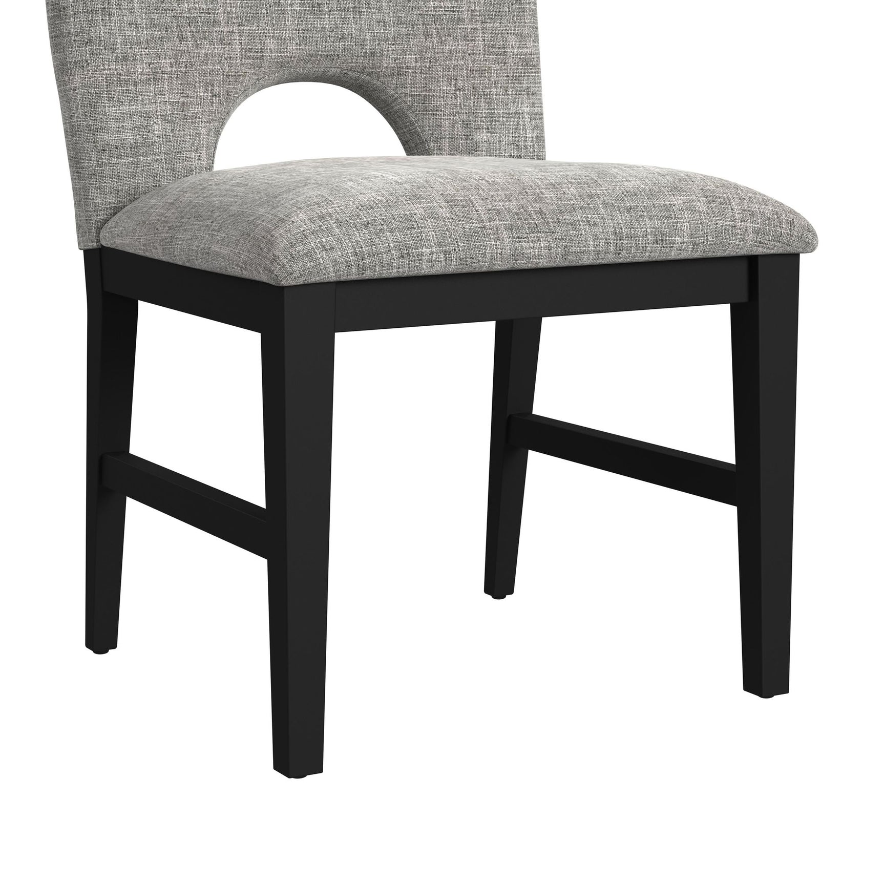Oregon Dining Side Chair with Grey Fabric in Black (2 Per Carton) - Tampa Furniture Outlet