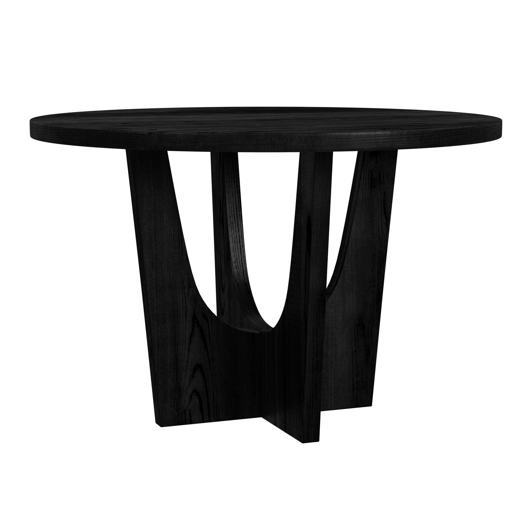 Oregon Round Counter Table with Black Wood Top in Black - Tampa Furniture Outlet
