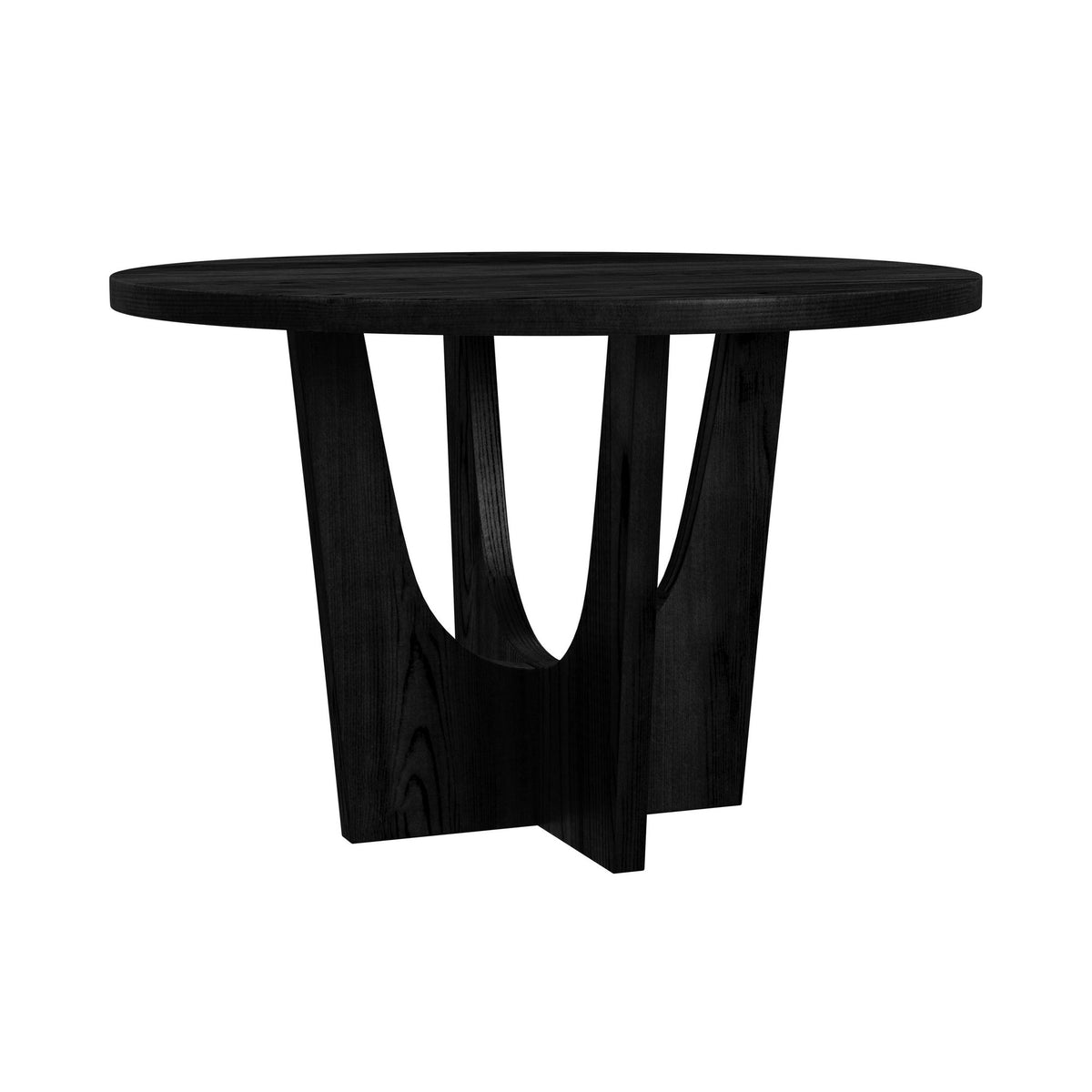Oregon Round Counter Table with Black Wood Top in Black