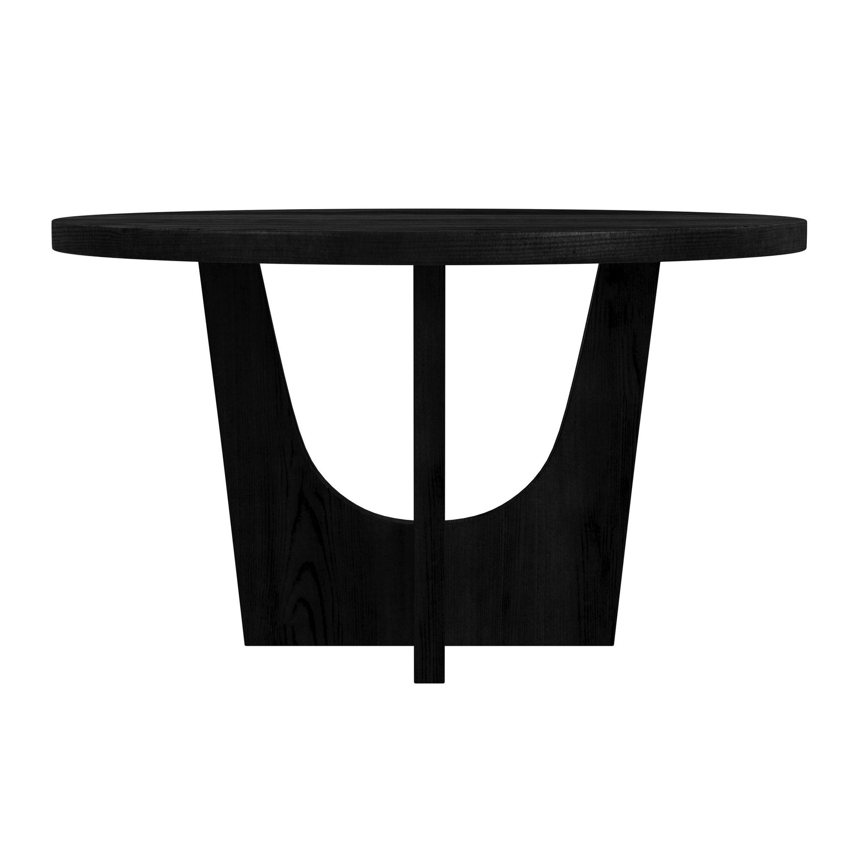 Oregon Round Dining Table with Black Wood Top in Black - Tampa Furniture Outlet