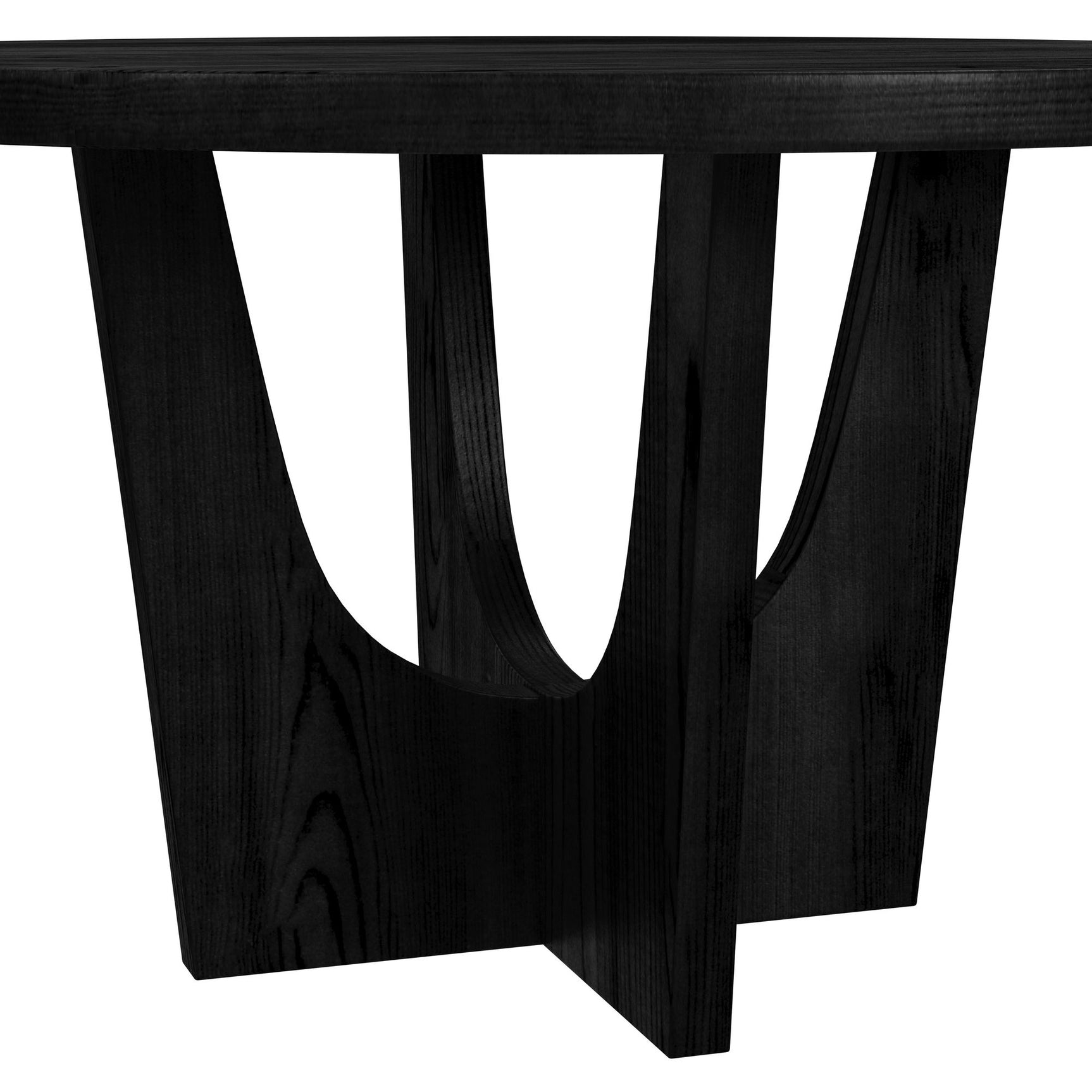 Oregon Round Dining Table with Black Wood Top in Black - Tampa Furniture Outlet