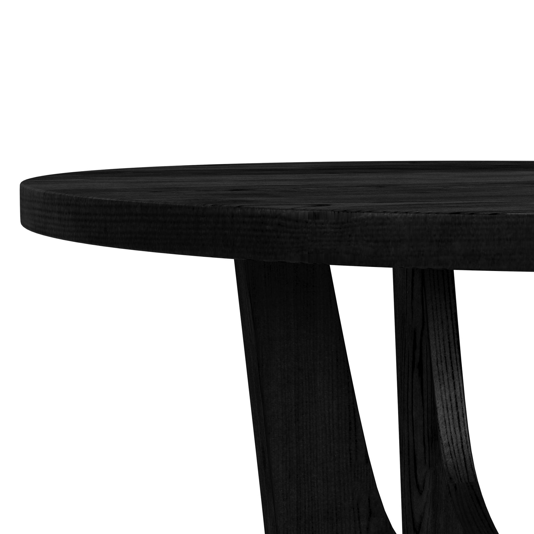 Oregon Round Dining Table with Black Wood Top in Black - Tampa Furniture Outlet